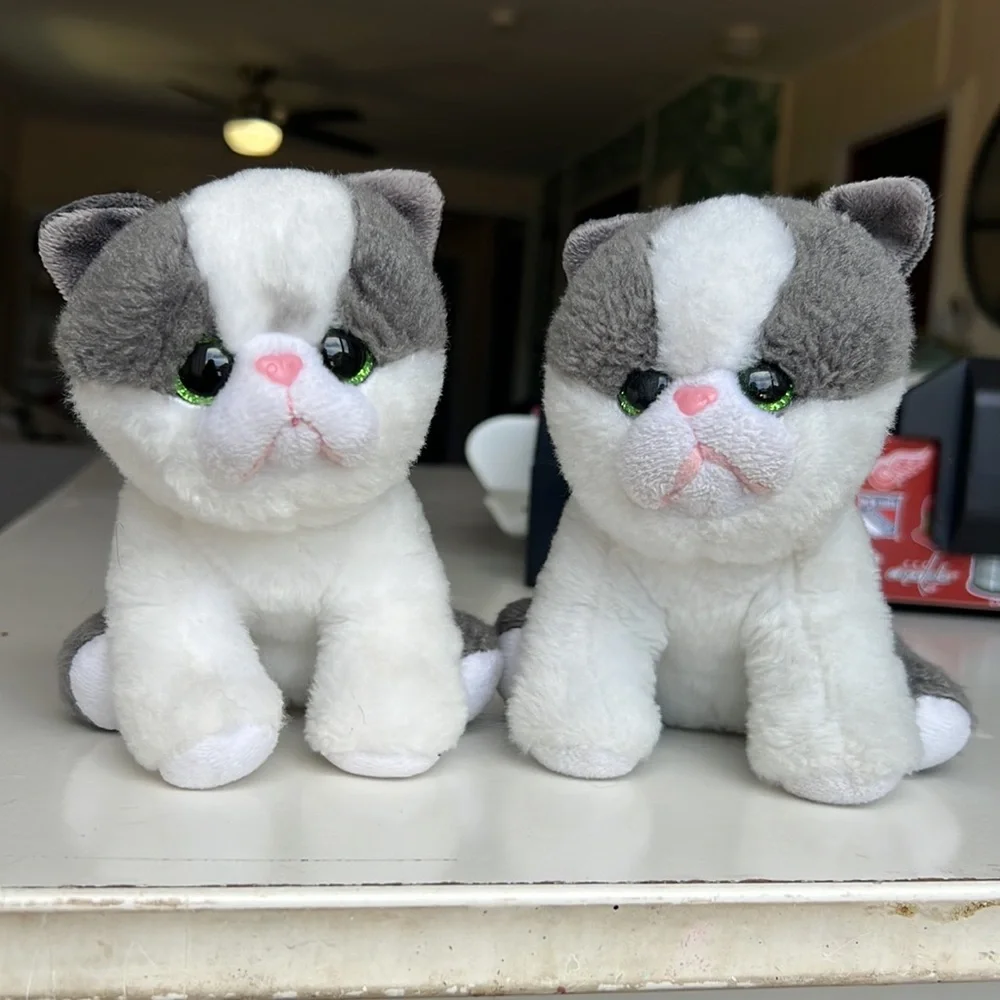 GIFTED Lot Ty Beanies Babies YANG Plush 6" Kitty Cat Kitten Stuffed Animal Gray - Picture 2 of 14